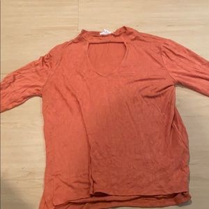 Orange band neck shirt
